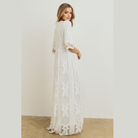 Safflower Lace Maxi Dress (IKD2340S) - DEFECT - Picture 8 of 9